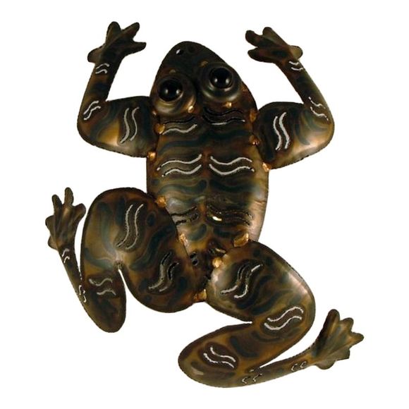 Hand Crafted Frog Light Wall Sconce 14 Inch Metal Decor - Picture 1 of 4